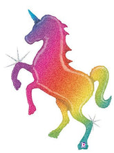 Rainbow glitter unicorn 54 inch mylar balloon for birthday or unicorn party decor